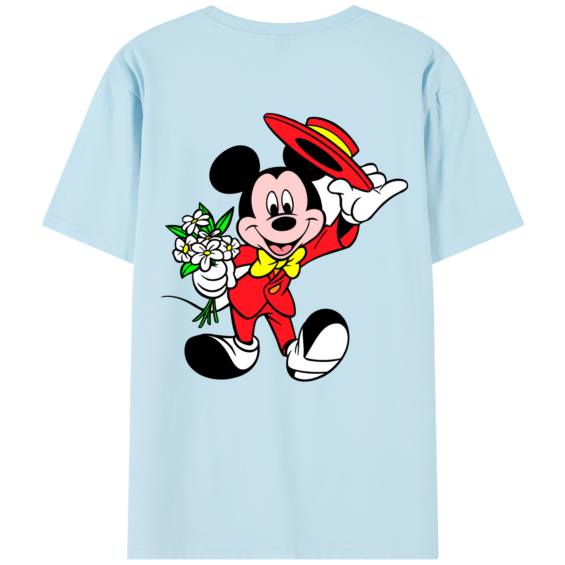 （画像用） ミッキーマウス Mickey Mouse 綿100％半袖Tシャツ（背面プリント）